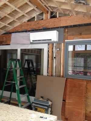 Ductless HVAC installation for a new addition to a Carlisle, MA colonial 