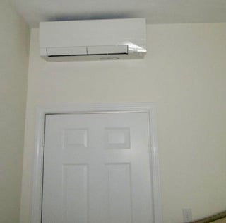 Example of indoor installation of a ductless ac unit