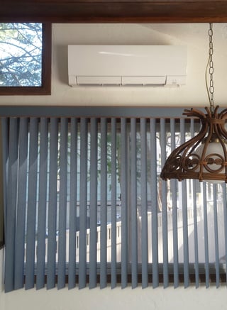Indoor ductless mini split system in Peabody, MA.